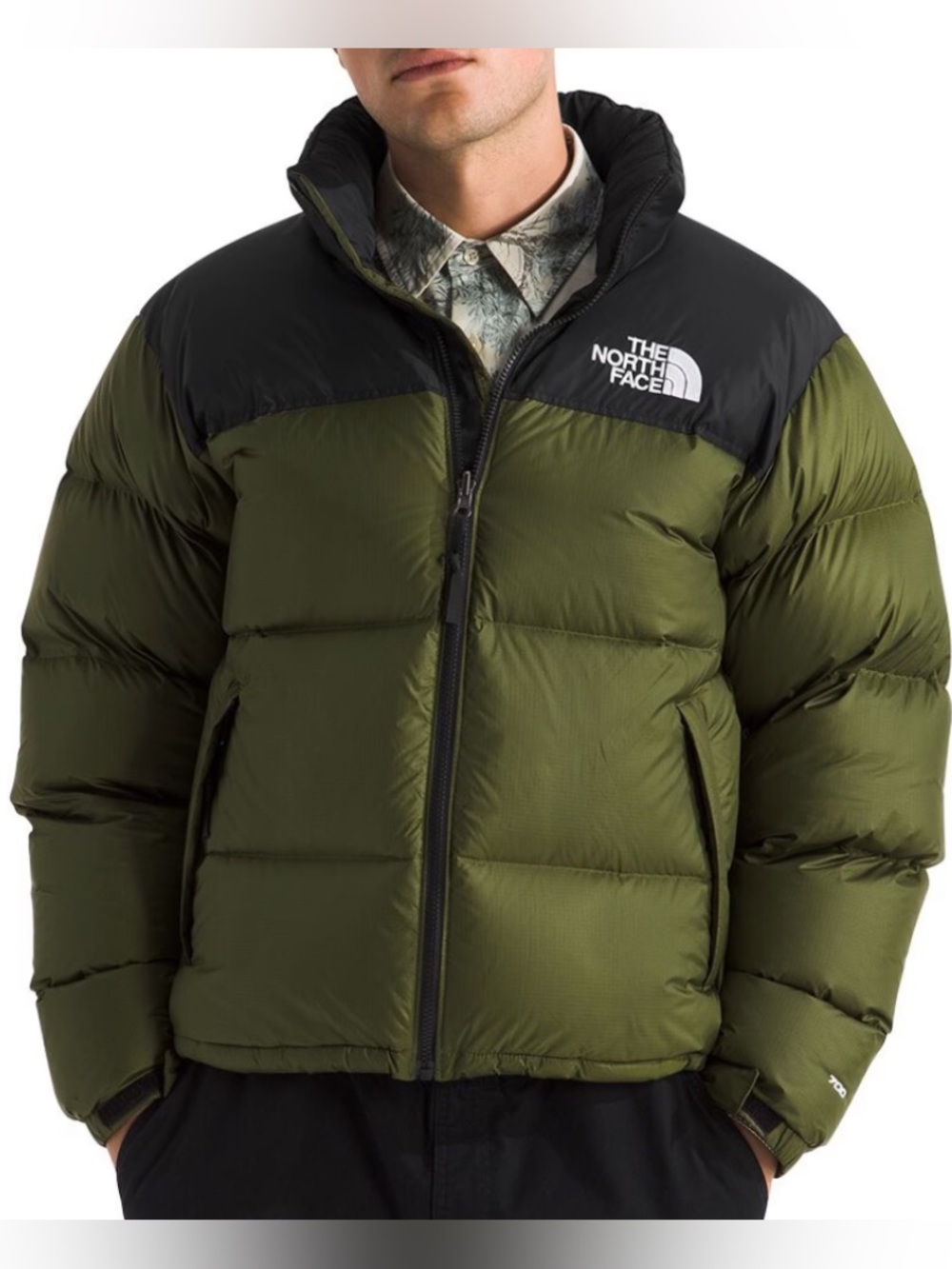 NWT The North Face Men’s Green/Black 700 Down Hooded Full Zip Puffer Jacket XL